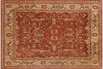 handmade Traditional Kafkaz Chobi Ziegler Rust Beige Hand Knotted RECTANGLE 100% WOOL area rug 9 x 12
